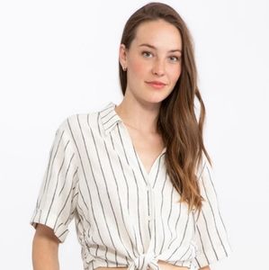 Zara Cropped Cotton Blouse